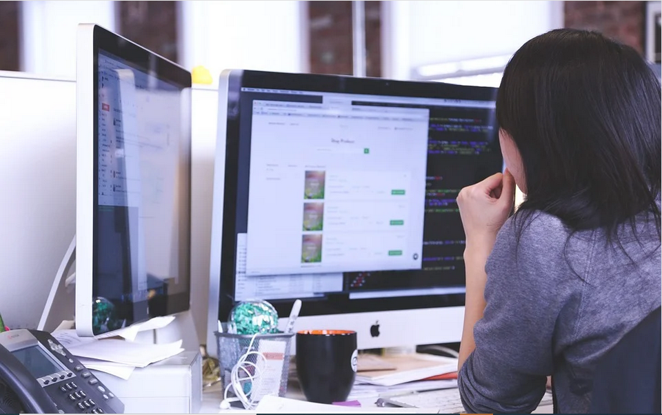 a person using internet-enabled computers